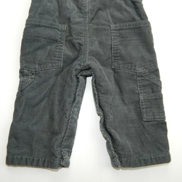 3 Months Grey Corduroy Jersey Lined Overalls - Picture 9 of 9